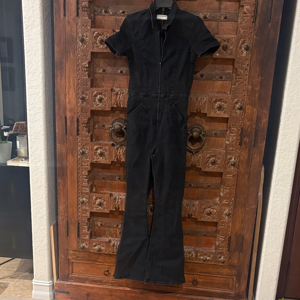 We The Free-Free People Black Flare Jumpsuit-Medium